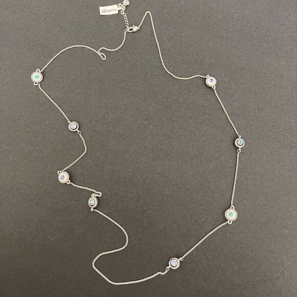 Brighton Halo Light Long Necklace Silver Tanzanite NWT - Picture 3 of 9